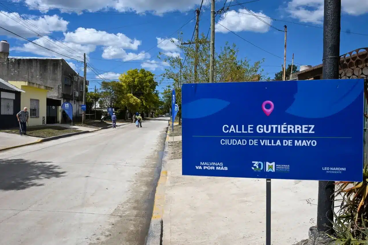 Mejoras en la conectividad de Villa de Mayo: pavimentaron la calle Gutiérrez —…