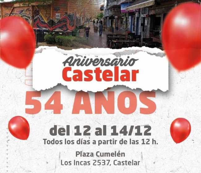 Castelar celebra 54 años con feria gastronómica y música en vivo — Imagen 1