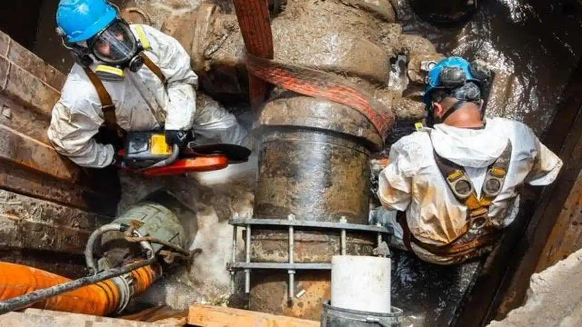 AySA renovó válvula estratégica en Lanús: La empresa renovó una válvula de 50…