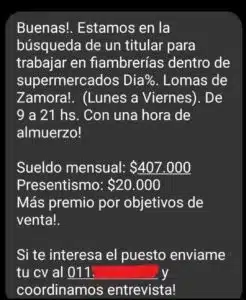 Polémica por el ‘salario’ ofrecido por Día de Lomas en su oferta…