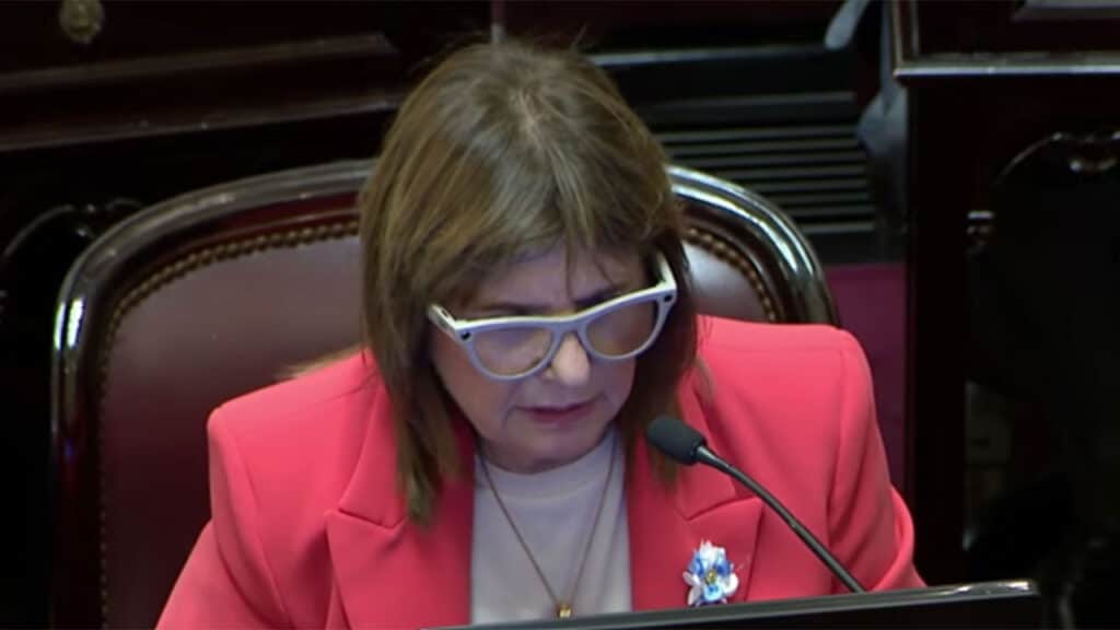 Bullrich y sus anteojos inteligentes: polémica en el Senado