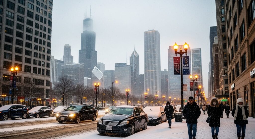 Desplome térmico y nevadas en Chicago desde el sábado
