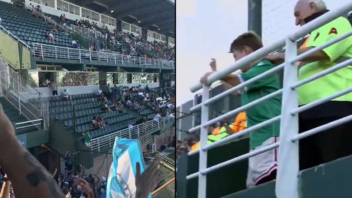 Niño de Banfield viral por cantar con hinchada de Racing