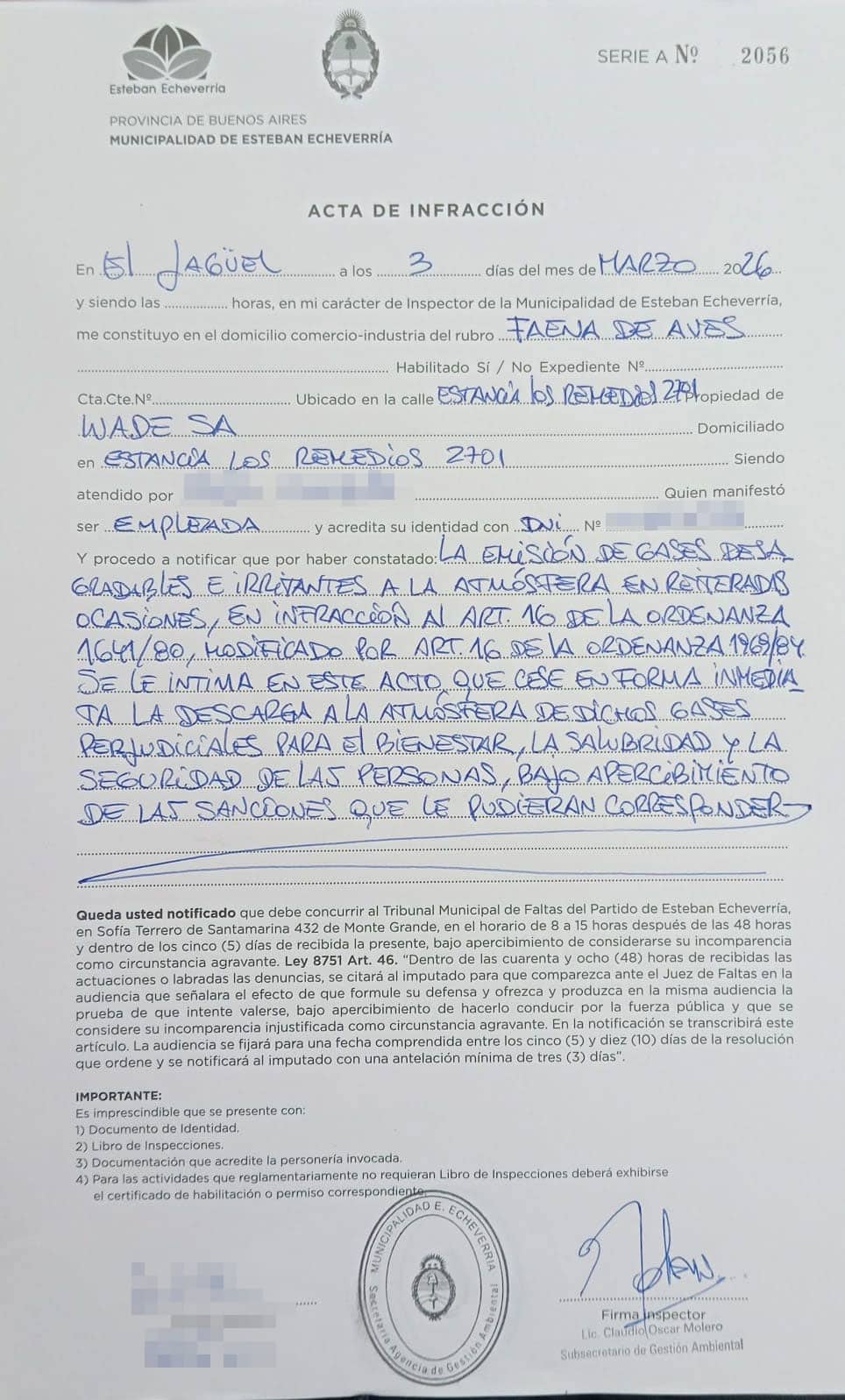 Clausuran Cresta Roja por denuncias vecinales y del CEPIS