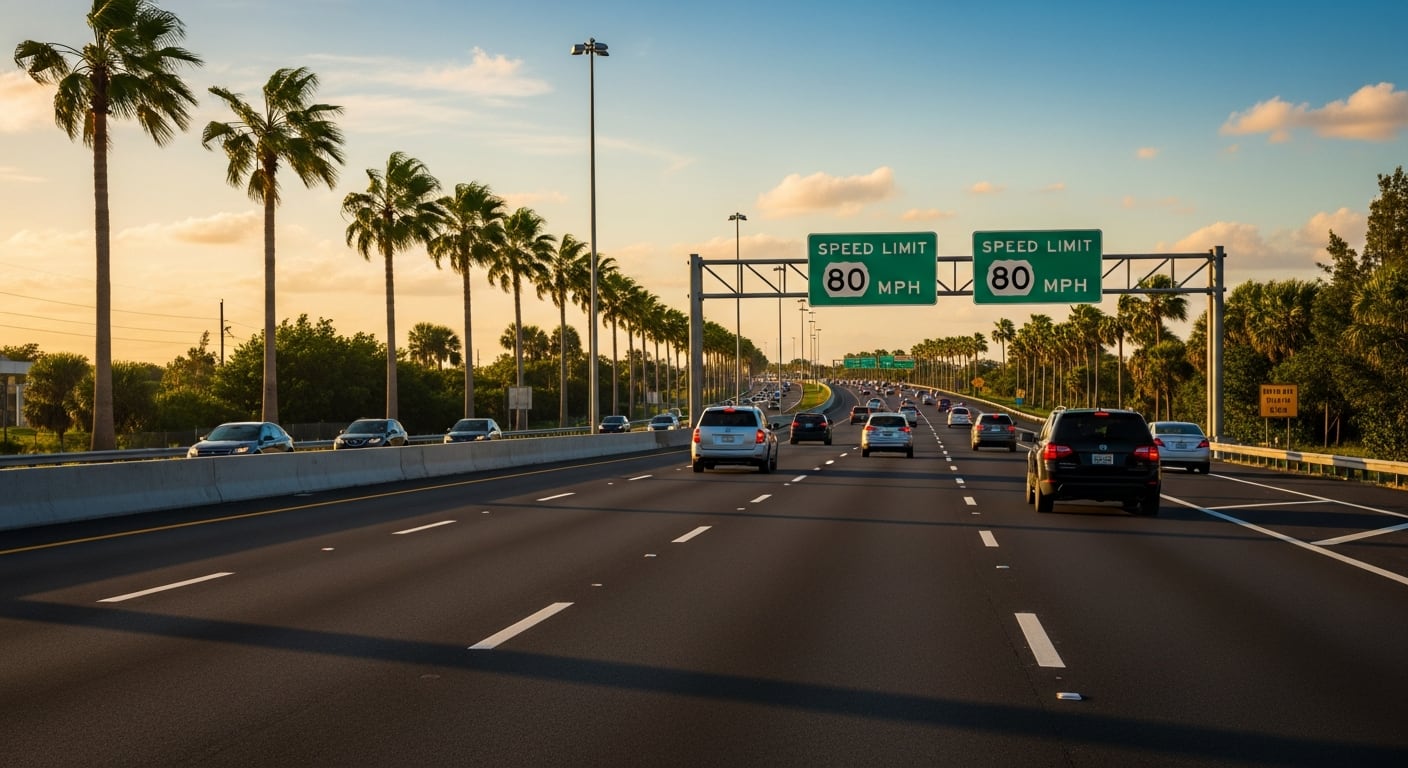 Florida podría subir límite a 129 km/h en autopistas
