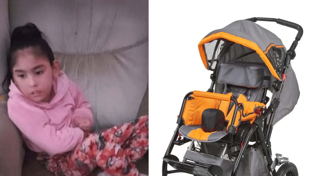 Familia busca silla especial para nena con parálisis