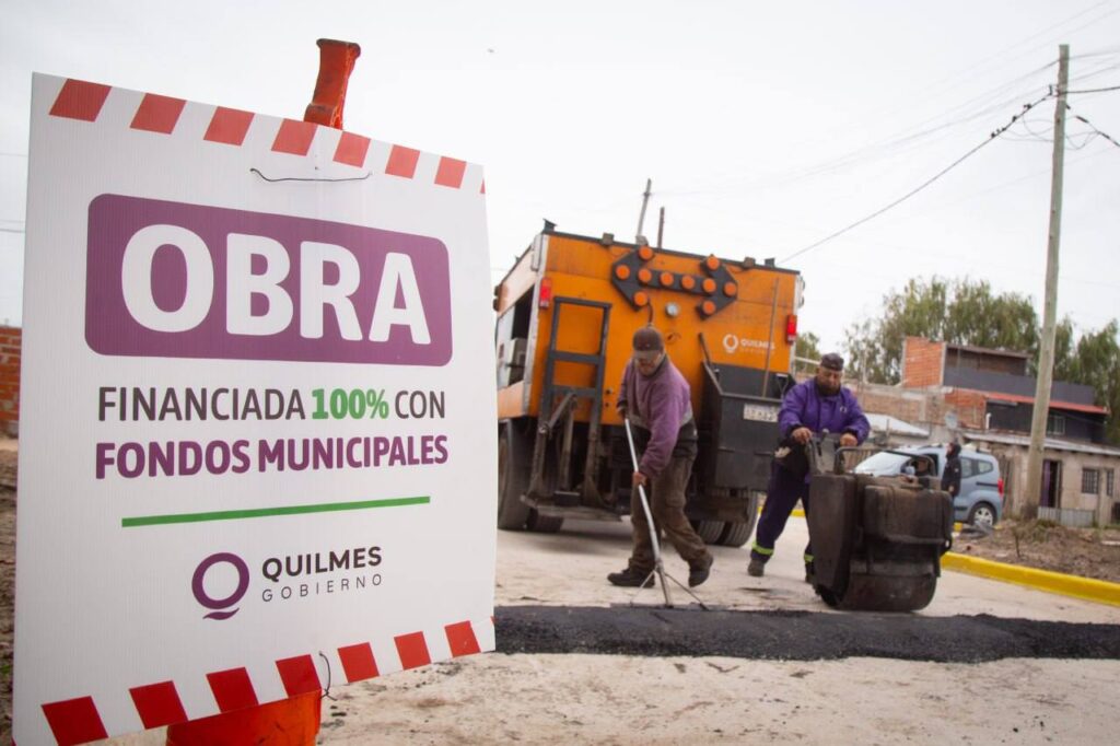 Avanzan obras de pavimentación en Quilmes