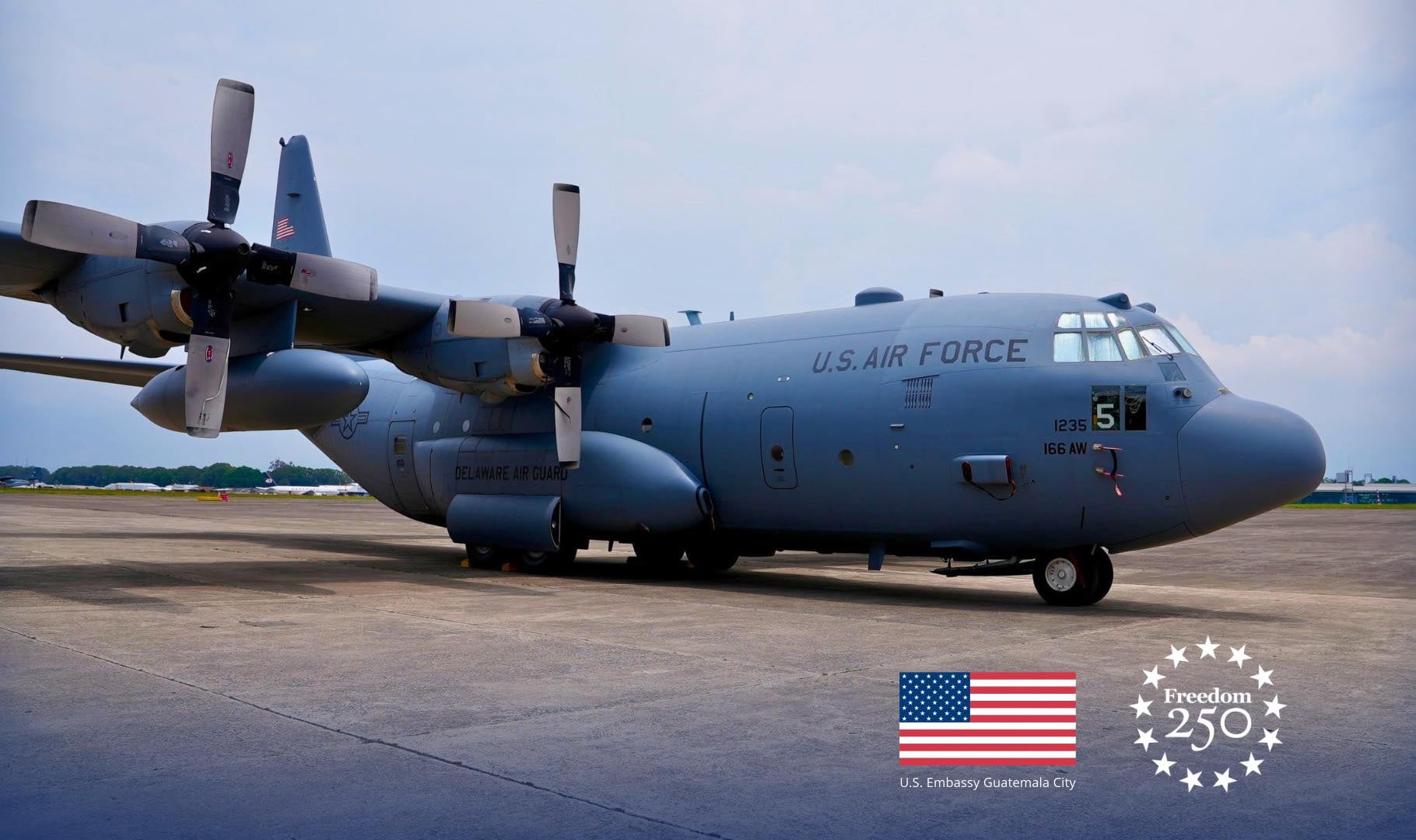 Avión de EEUU llega a Guatemala: Cooperación Bilateral