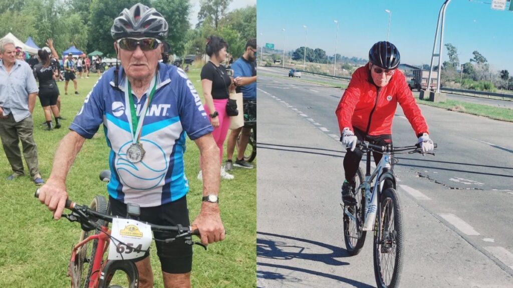 Toti, ciclista de 93 años, recorre 200 km semanales