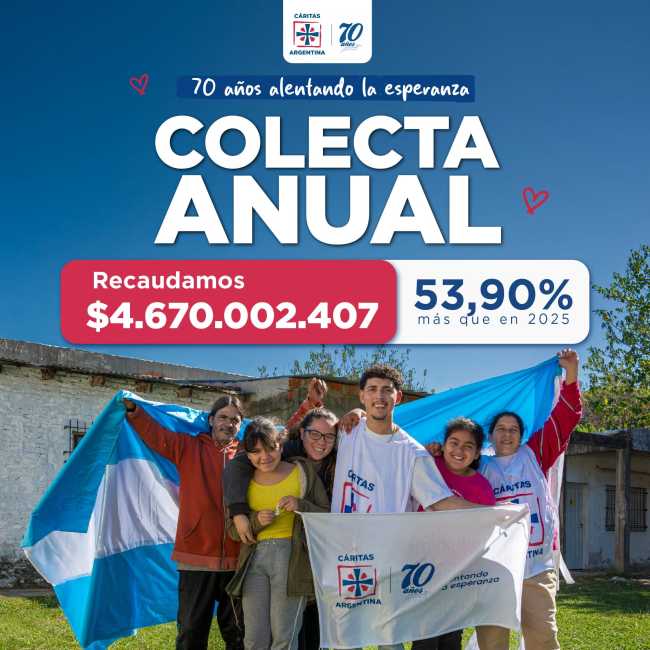 Cáritas Argentina recaudó más de 4 mil millones de pesos en su Colecta Anual 2026
