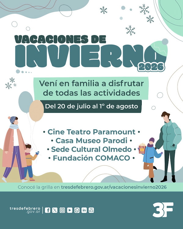 Tres de Febrero lanzó su agenda para las vacaciones de invierno