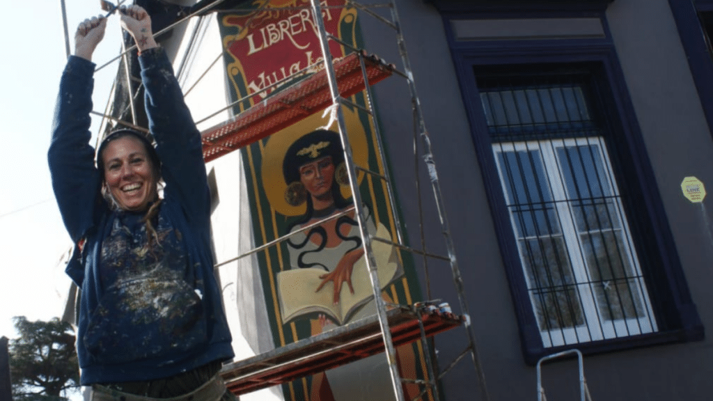 Florencia Menéndez y su labor en Temperley para que los vecinos pinten su barrio