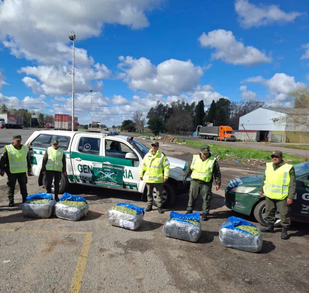 Gendarmería incautó 115 kilos de hojas de coca en Zárate