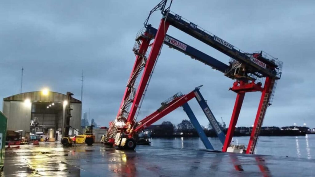Puerto Dock Sud: derrumbe parcial por el temporal