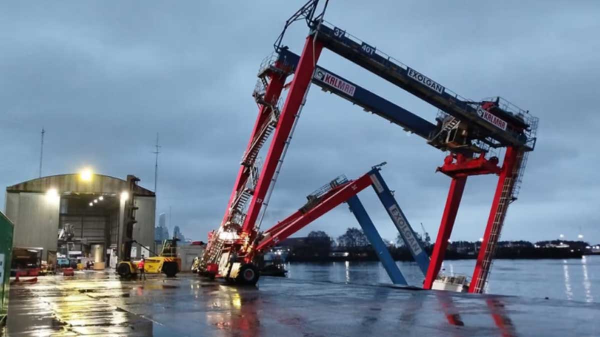 Puerto Dock Sud: derrumbe parcial por el temporal