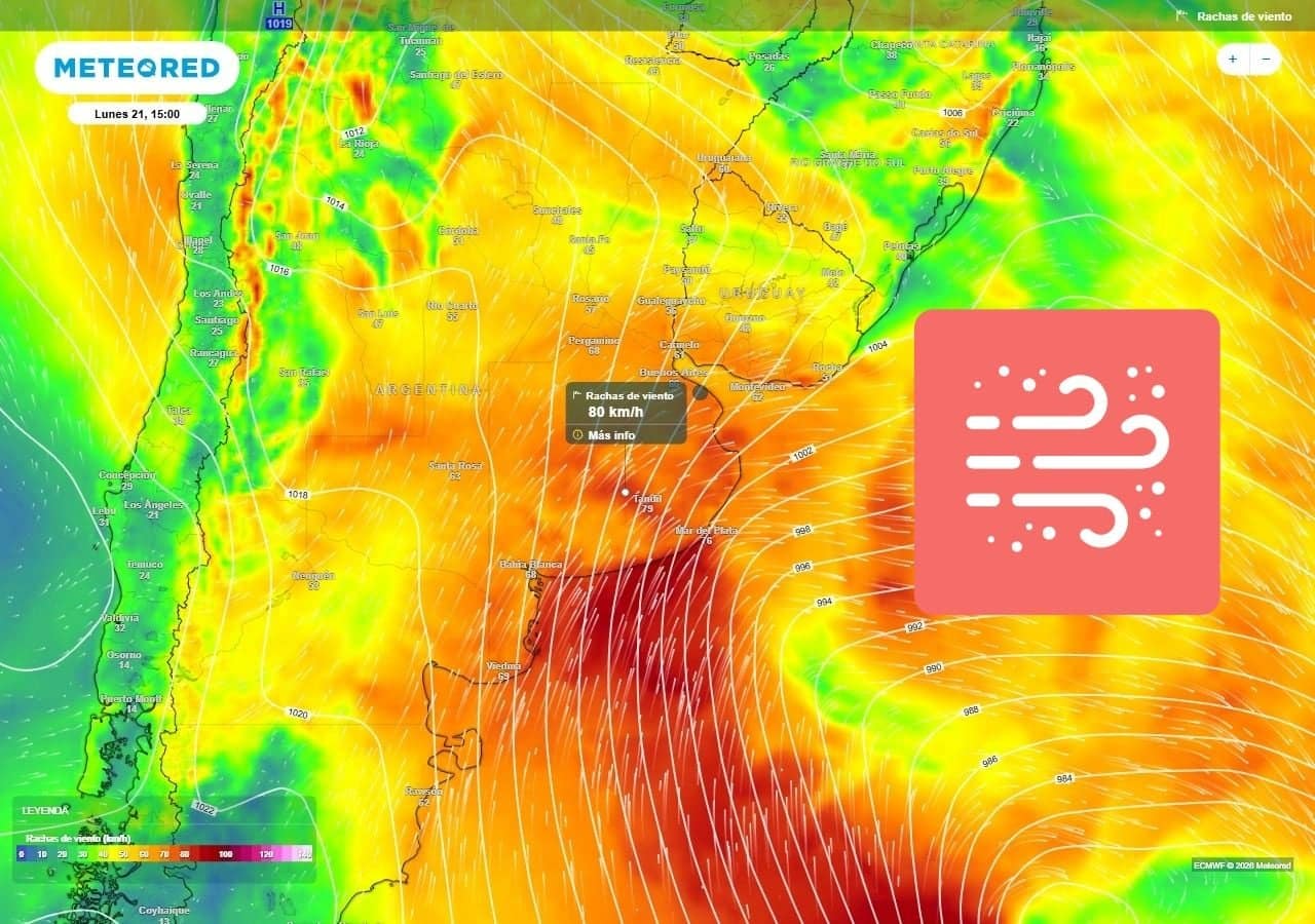 Alerta naranja por vientos de hasta 100 km/h en Buenos Aires