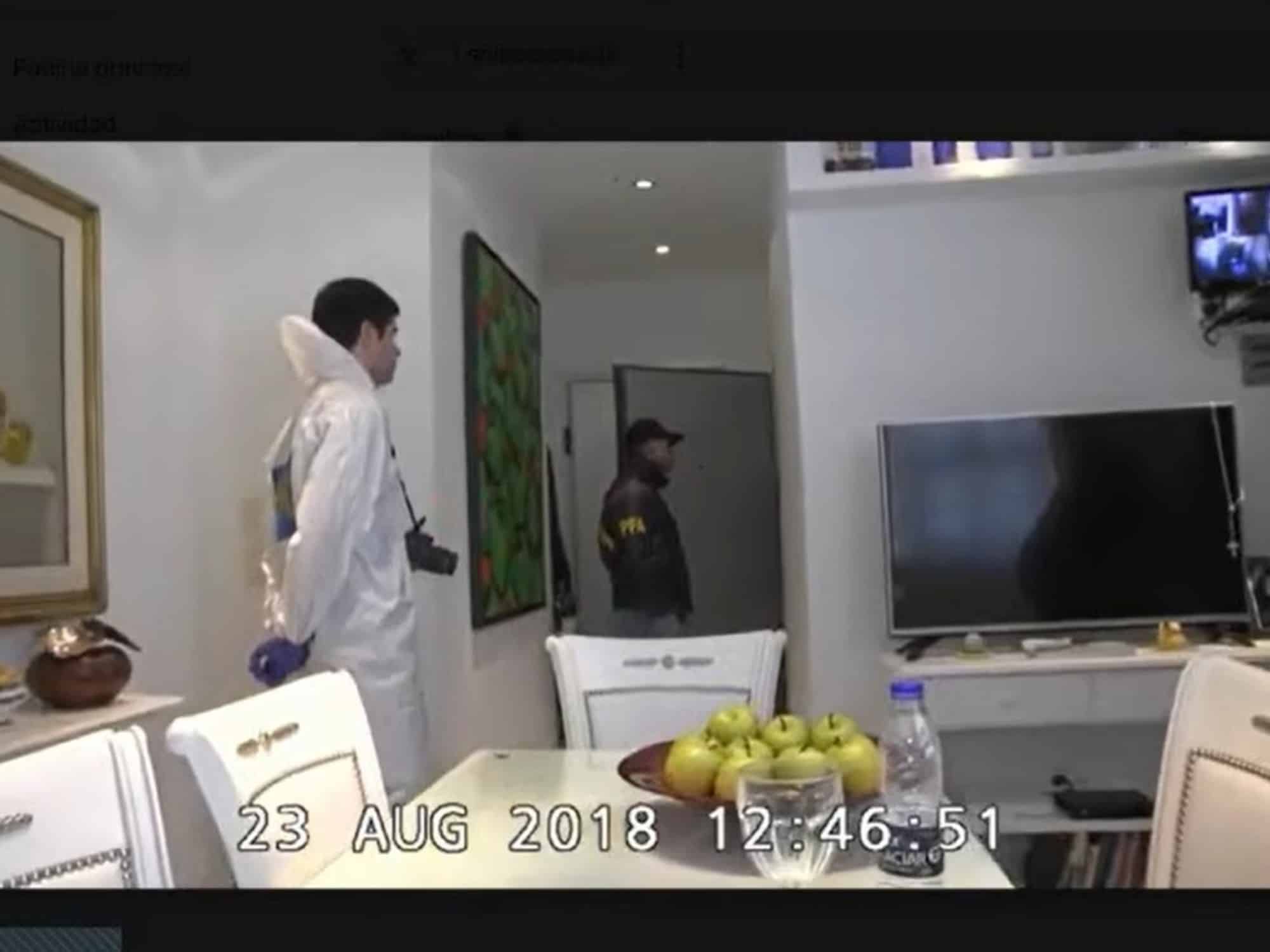 Caso Cuadernos: difundieron por primera vez el video del allanamiento en la casa de Cristina Kirchner
