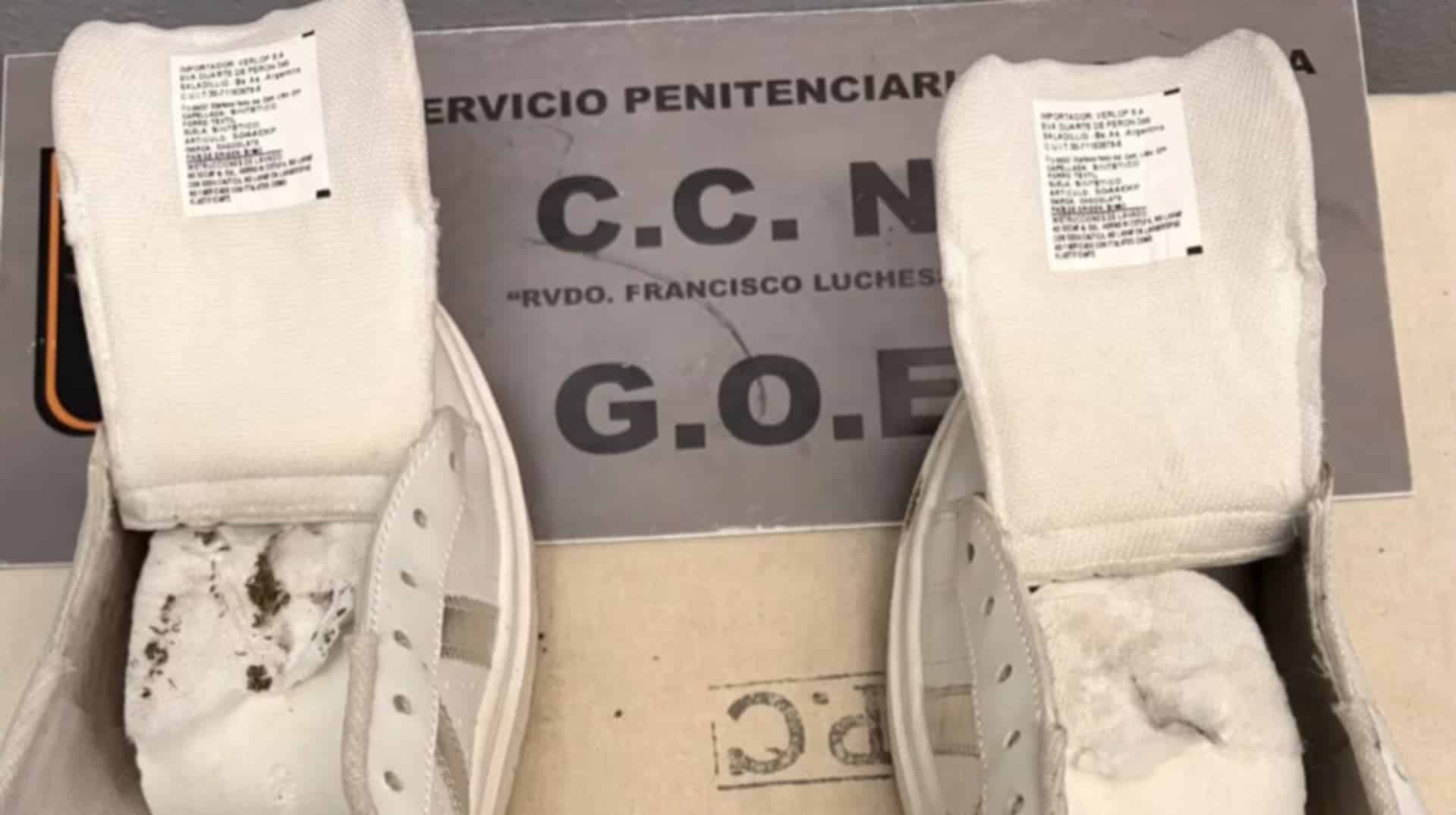 Intentaron ingresar drogas ocultas en zapatillas a la cárcel de Bouwer