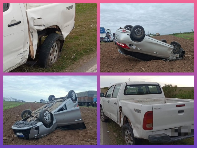 Las Breñas: choque entre una camioneta y un auto en la Ruta 89